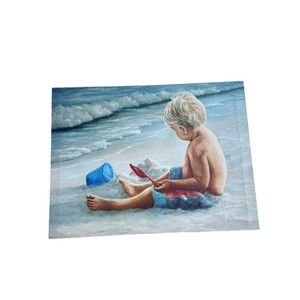 Boy On The Sand by Georgia Janisse Print on Canvas Fabric Multi-Color